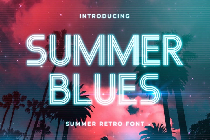 Summer Blues – Summer Retro Font Font Download