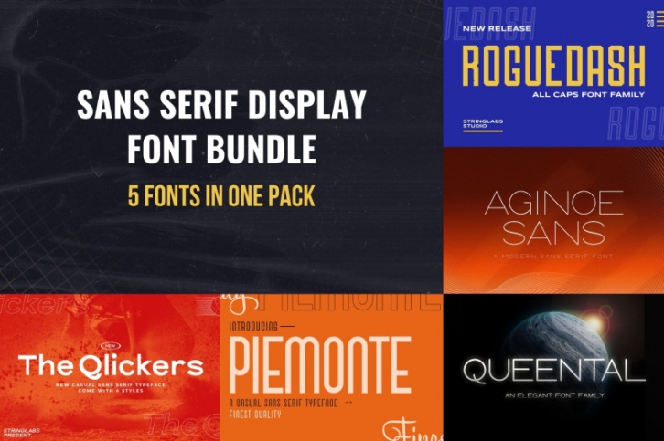 Sans Serif Display Font Bundle Font Download