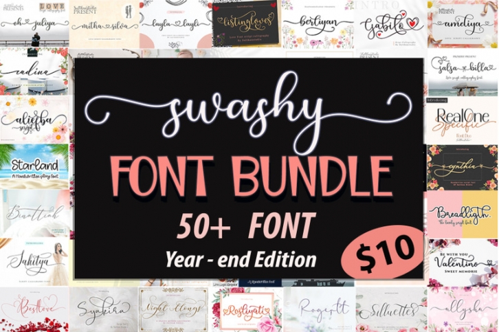 Swashy Font Bundle - Best Seller Font Font Download