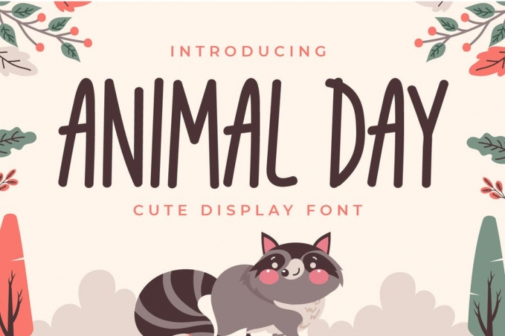 Animal Day - Cute Display Font Font Download