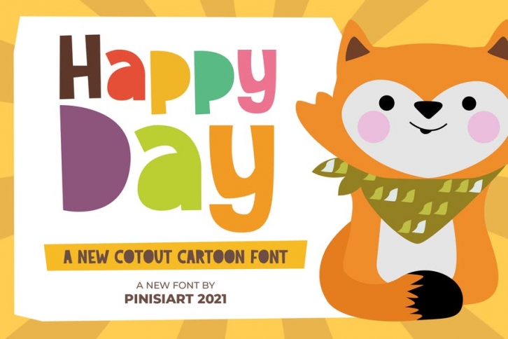 Happy Day - cutout kids font Font Download