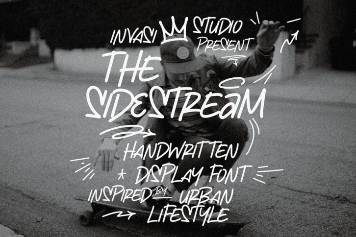 The Sidestream - Handwritten Display Font Download