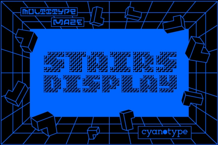 MultiType Maze Stairs Display Font Download