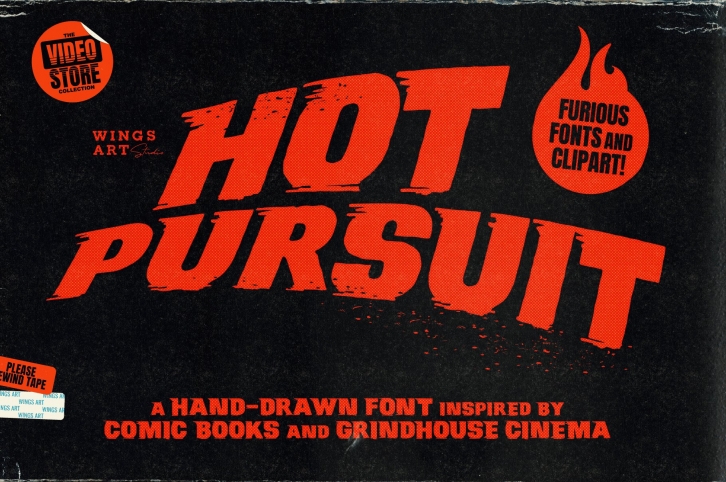 Hot Pursuit: A Hand-Drawn Grind-house Roller Derby Font Download