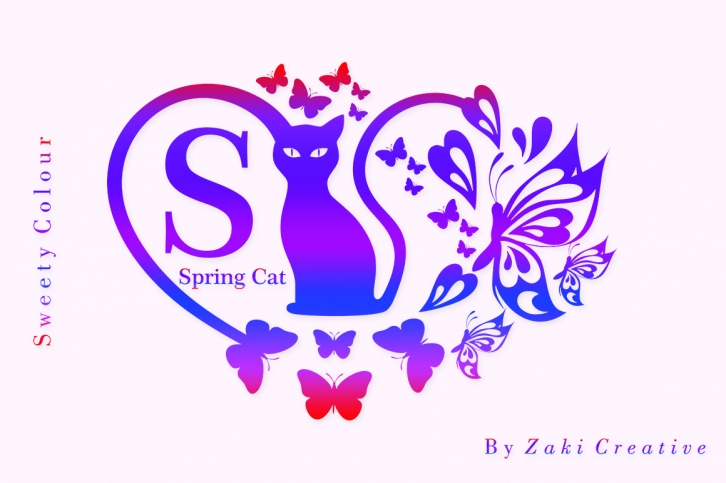 Spring Cat Monogram Font Download