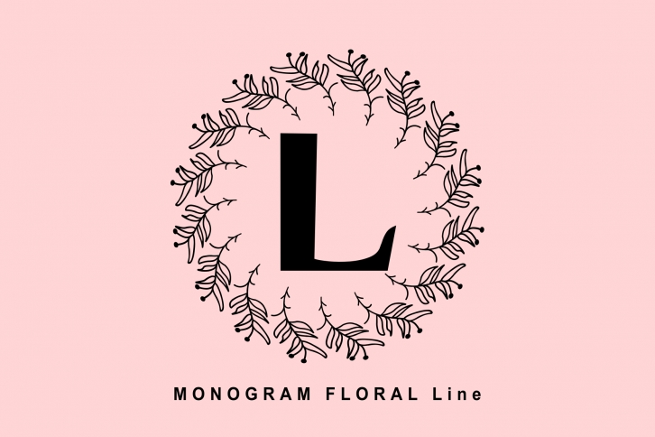 Monogram Floral Line Font Download