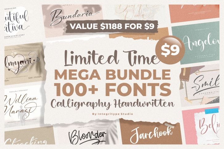 Spectacular All Collection Mega Bundle Handwritten Font Download