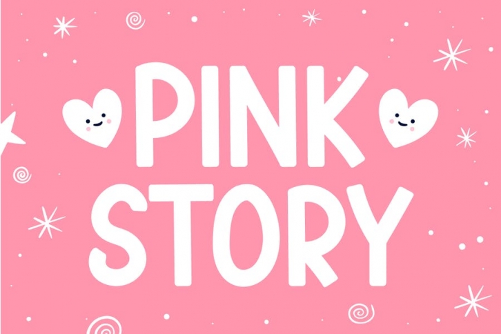 Pink Story - Cute Love Display Font Font Download