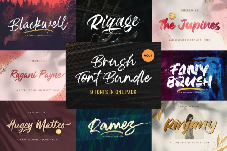 Brush Textured Font Bundle Vol. 1 Font Download