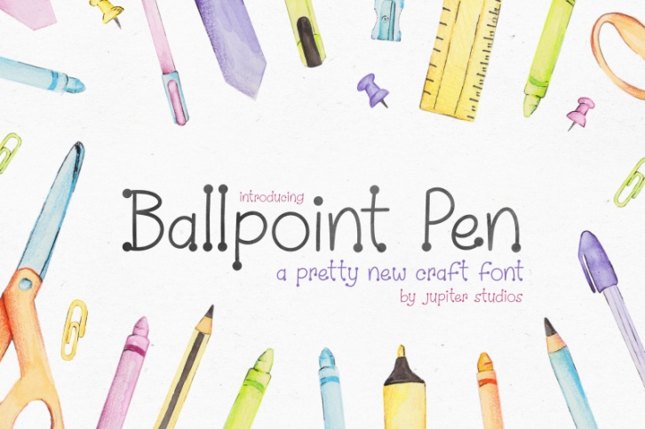 Ballpoint Pen Font (Handwritten Fonts, Craft Fonts, Cricut Fonts) Font Download