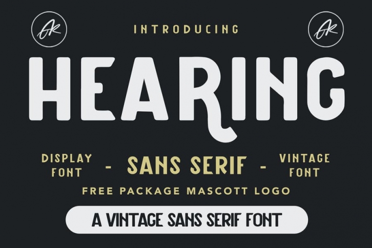 Hearing - Vintage Sans Serif Font Font Download