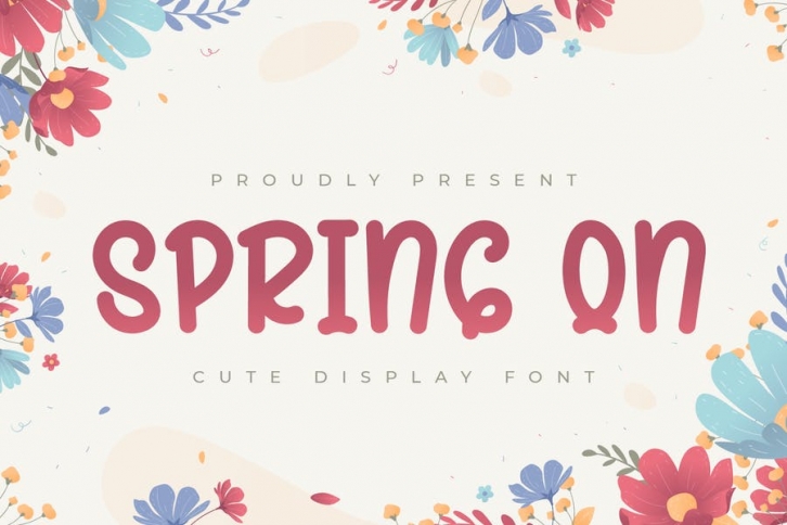 Spring On - Cute Display Font Font Download