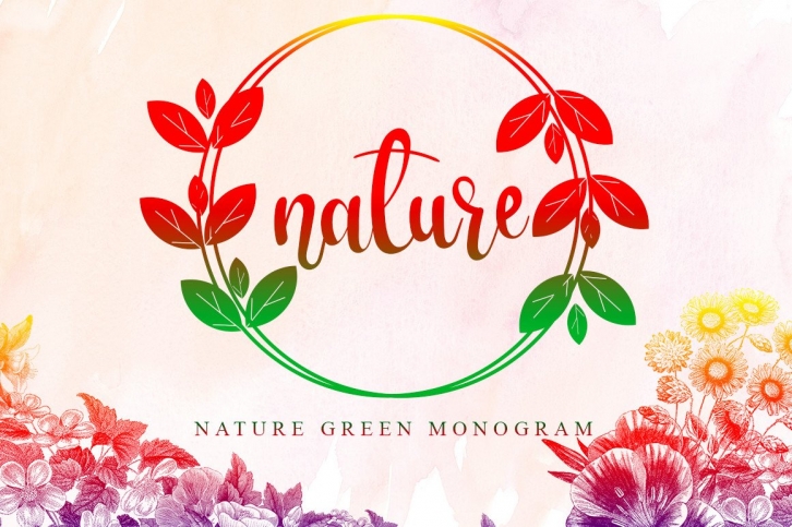 Nature Green Monogram Font Download