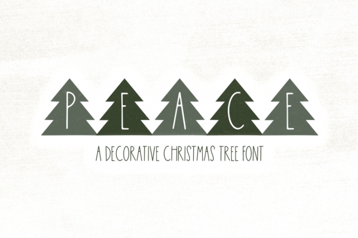 Peace Trees - Decorative Christmas Font Font Download