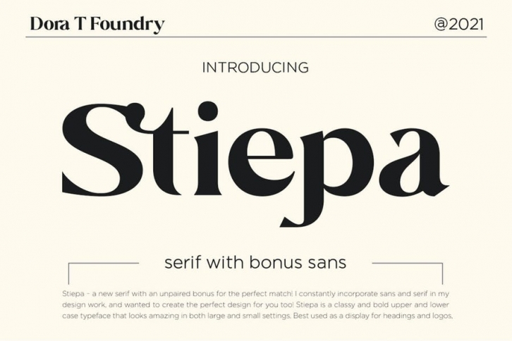 Stiepa | Modern Serif & Bonus Sans Font Download