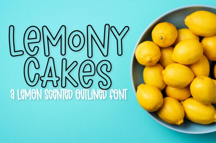 Lemony Cakes - An Outlined Font Font Download