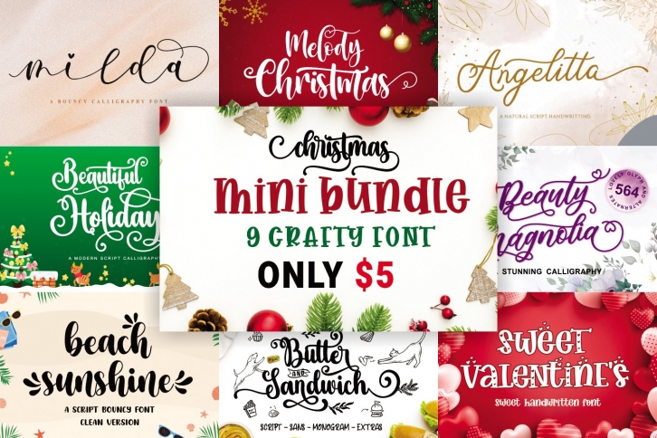 Christmas Mini Bundle Font Download