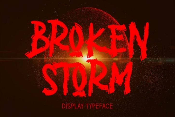 AM BROKEN STORM - Display Brush Font Font Download