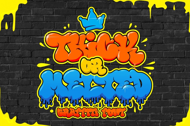 Thick or Melted Graffiti Font Download