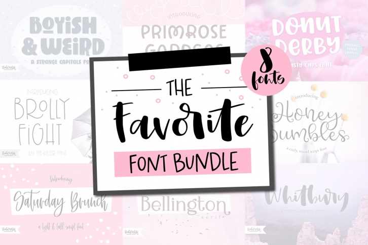 Favorite Bundle, 8 fonts Font Download