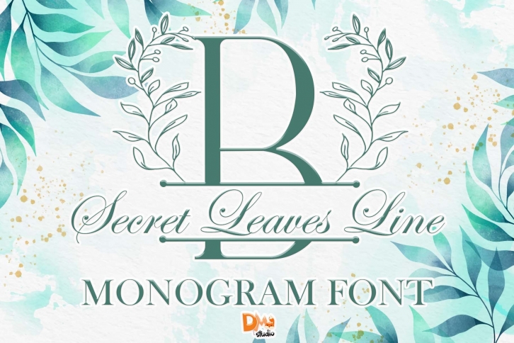 Secret Leaves Line Monogram Font Download