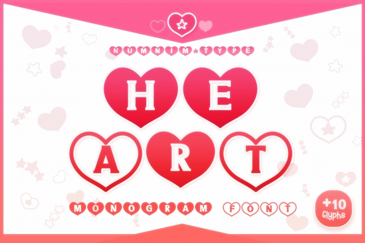 Heart Monogram  Procreate , Cricut OTF TTF Font Download