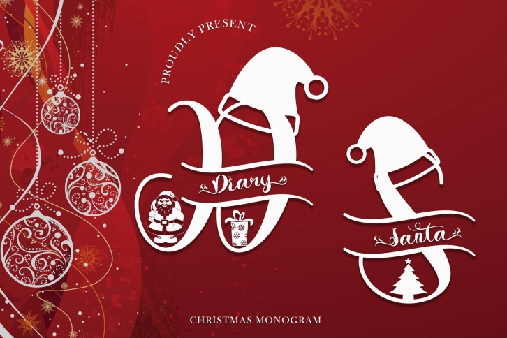 Diary Santa Monogram Font Download