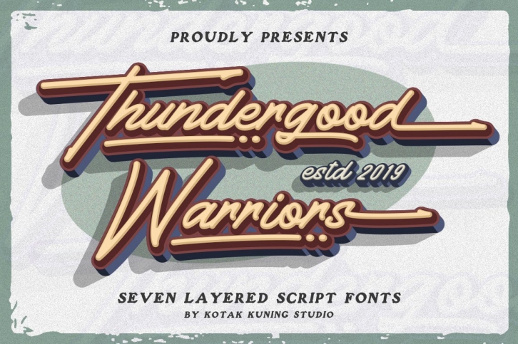 Thundergood Warriors Layered Script Font Download