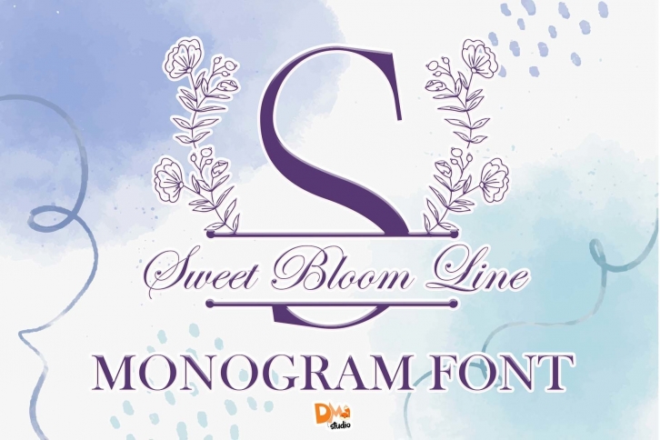 Sweet Bloom Line Monogram Font Download
