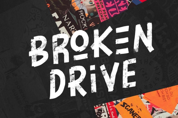 Broken Drive - Grunge Display Font Font Download