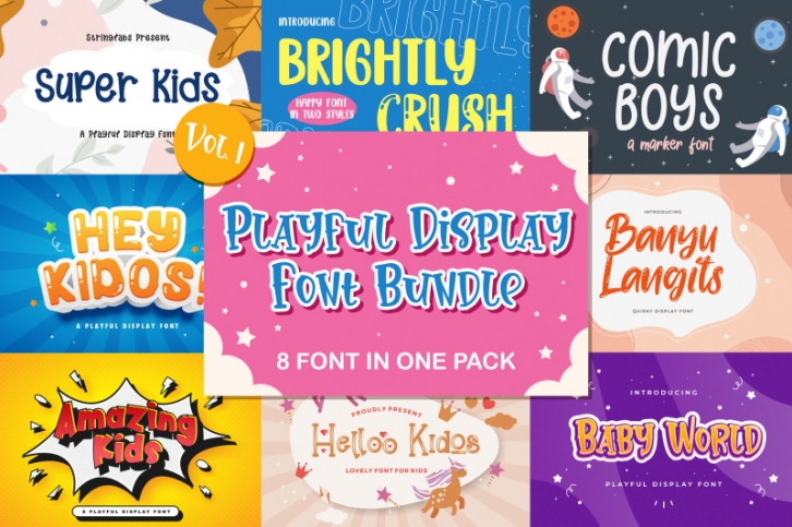 Playful Display Font Bundle Vol 1 Font Download