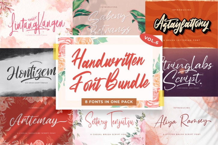 Handwritten Font Bundle Vol 6 Font Download