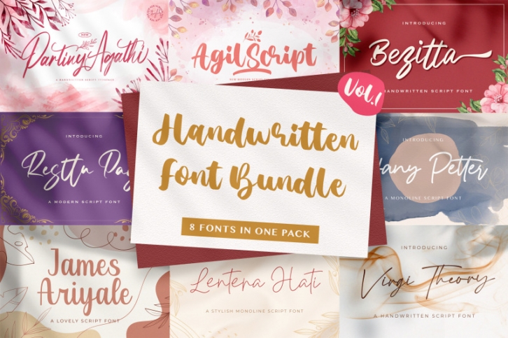 Handwritten Font Bundle Vol 1 Font Download