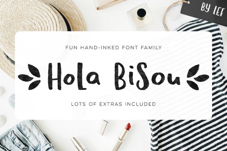 Hola Bisou - Handlettered ink font Font Download