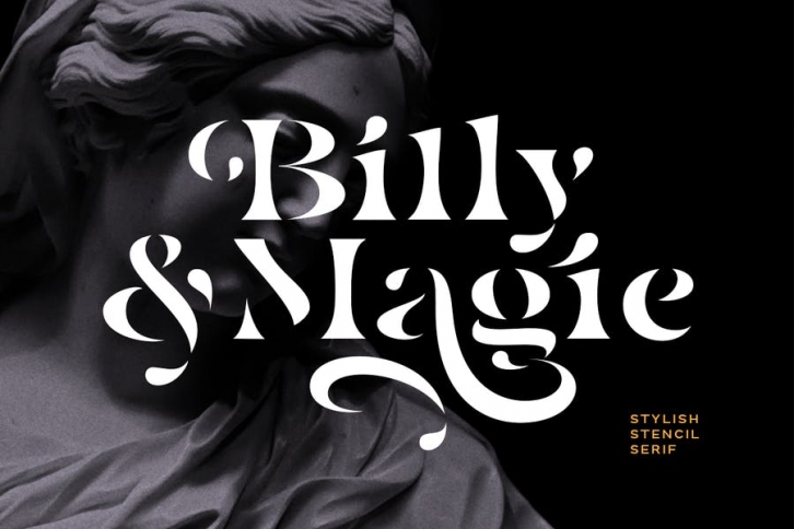 Billy Magie - Stylish Stencil Serif Font Download