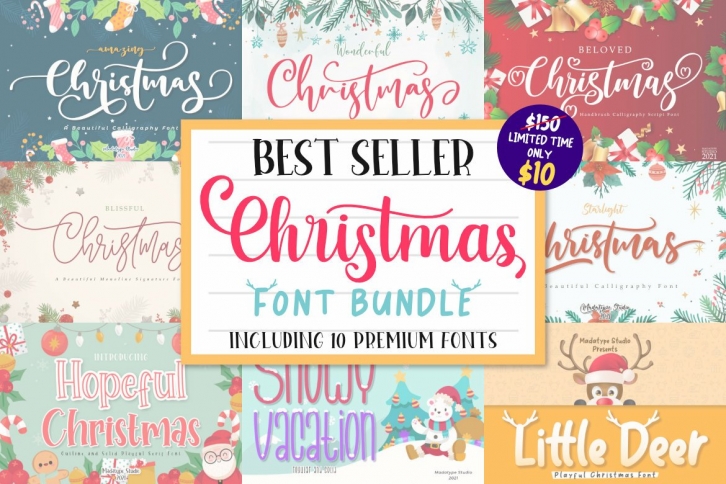 Best Seller Script and Display Christmas Bundle Font Download