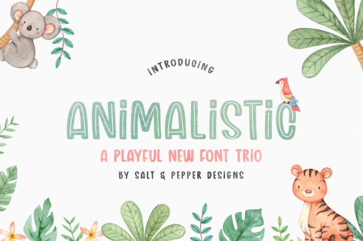Animalistic Font Trio (Procreate Fonts, Kids Fonts, Craft Fonts) Font Download