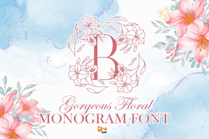 Gorgeous Floral Monogram Font Download