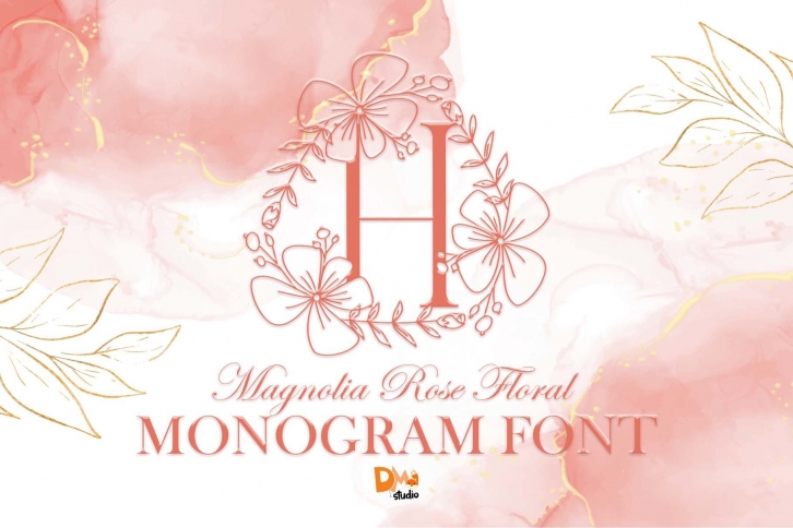 Magnolia Rose Floral Monogram Font Download