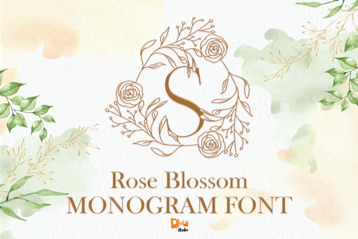 Rose Blossom Monogram Font Download