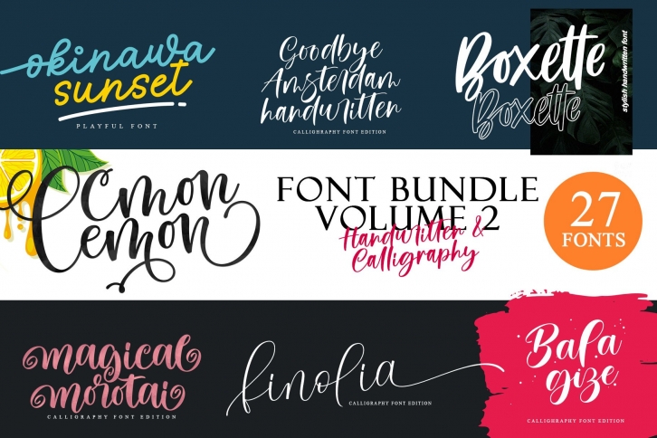 Wonderful Bundle Vol. 2 Handwritten & Calligraphy Font Download