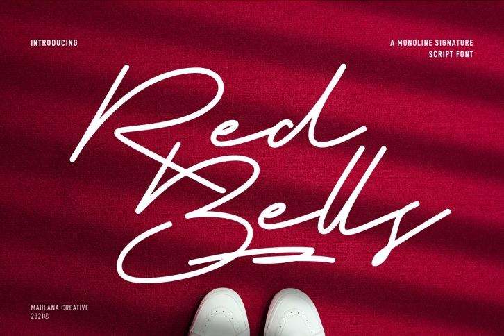 Red Bells Monoline Signature Script Font Download