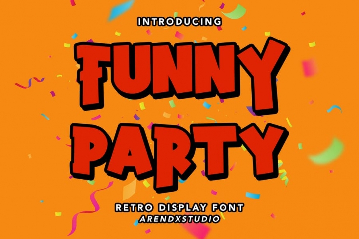 Funny Party - Retro Display Font Font Download