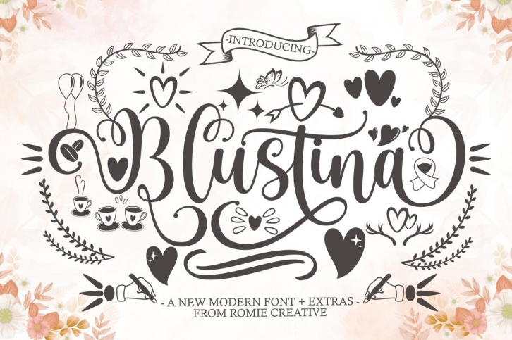 Blustina Script and Extras Font Download