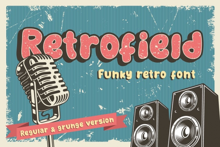 Retrofield - Funky Old Vintage Retro Font Font Download