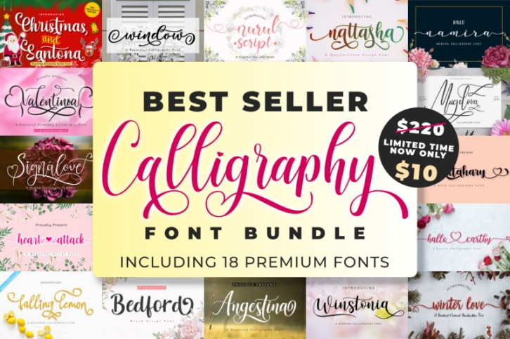 Best Seller Calligraphy Font Bundle Font Download