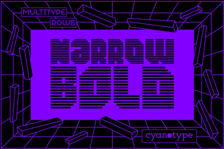 MultiType Rows Narrow Bold Font Download