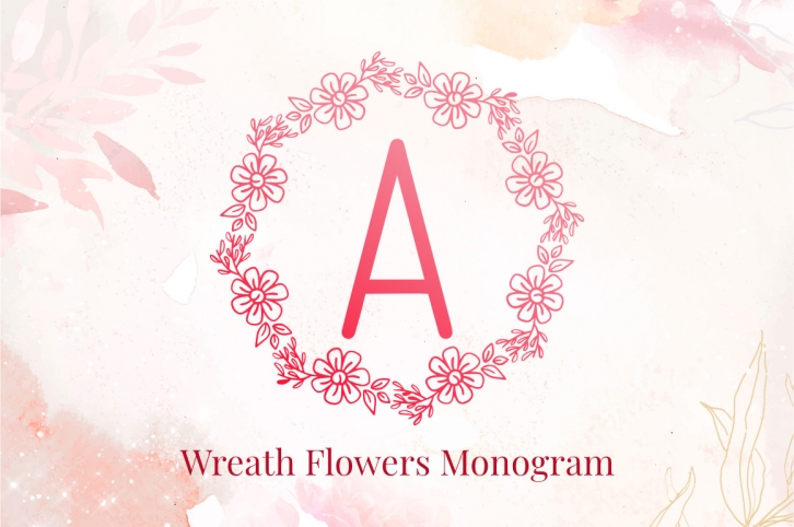 Wreath Flowers Monogram Font Download