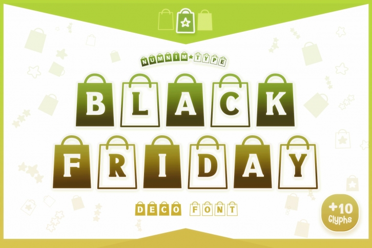 Black Friday Cute Shopping Bag OTF TTF Procreate Font Download