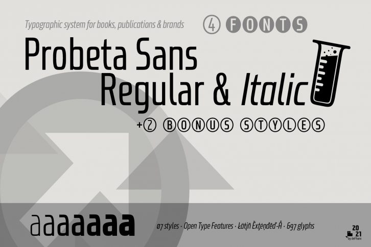 Probeta Sans Reg.  Italic -4 fonts Font Download